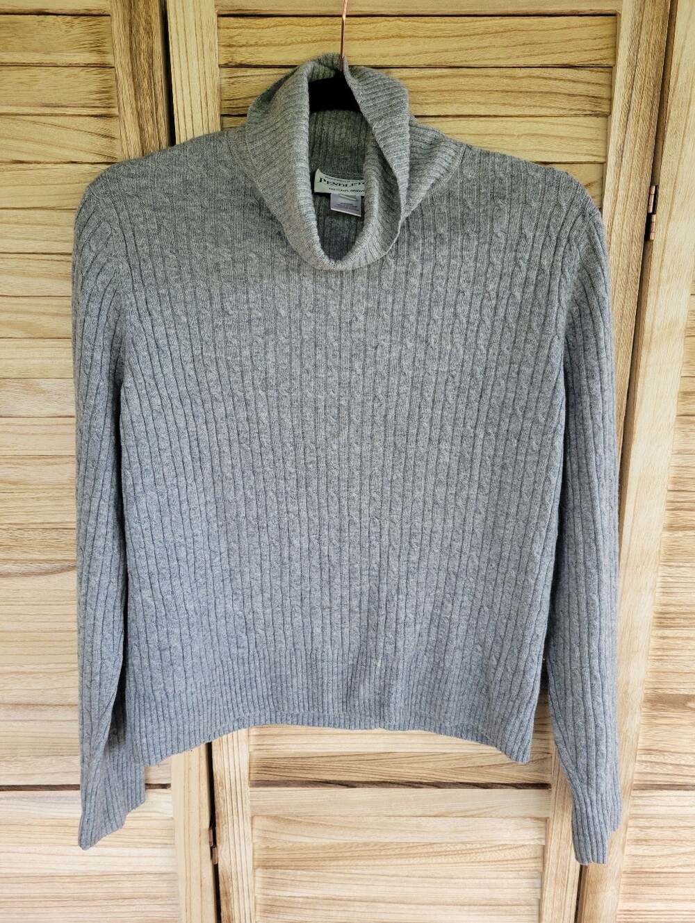 Pendleton Small Sweater Gray Pullover 100% Cashmere Long Sleeve Classic Turtlene